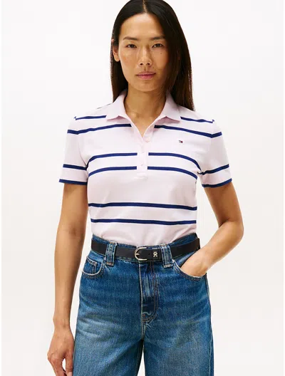 Tommy Hilfiger Stripe Stretch Pique Polo In Multi