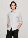 Tommy Hilfiger Stripe Stretch Regular Fit Oxford Shirt In Black/optic White