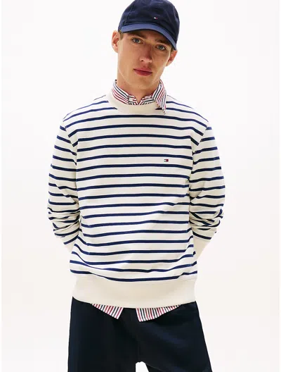 Tommy Hilfiger Striped Cotton Sweatshirt In Multi