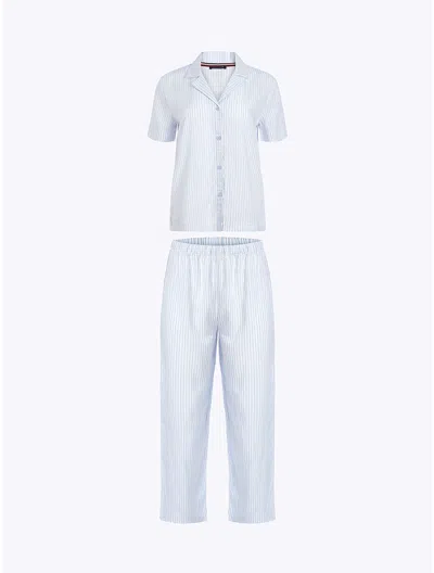 Tommy Hilfiger Stripe Top & Pant Pajama Set In Sweet Blue Stripe