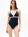 Tommy Hilfiger Stripe Tringle One In Dark Night Navy