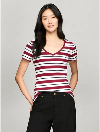 Tommy Hilfiger Stripe V In Rouge Multi
