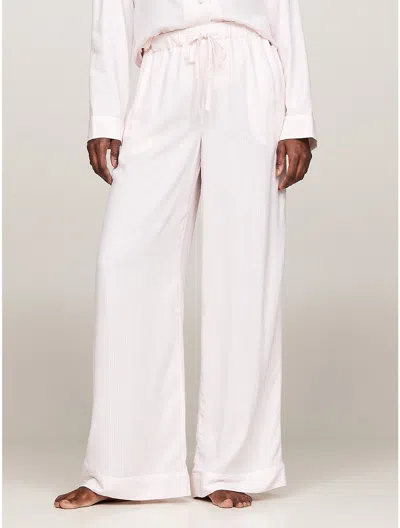 Tommy Hilfiger Stripe Viscose Pajama Pant In Monotype Ithaca Pearly Pink