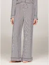 Tommy Hilfiger Stripe Viscose Pajama Pant In Monotype Ithaca Stripe Deep Rouge