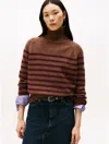 Tommy Hilfiger Stripe Wool In Brown