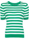 Tommy Hilfiger Striped Cable-knit T-shirt In White