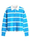 Tommy Hilfiger Striped Collared Cardigan In Blue