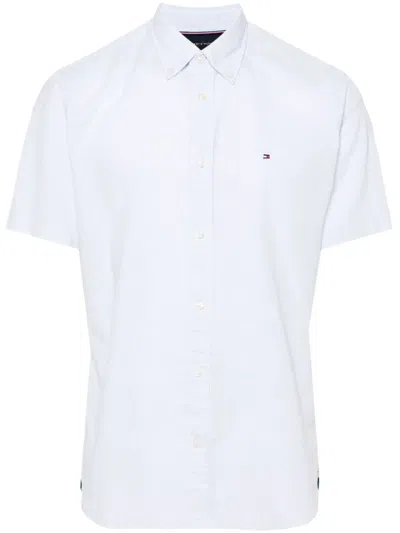 Tommy Hilfiger Striped Cotton-blend Shirt In Blue