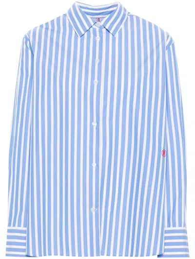 Tommy Hilfiger Striped Cotton Shirt In Blue