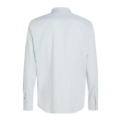 Tommy Hilfiger Striped Cotton Shirt In Blue