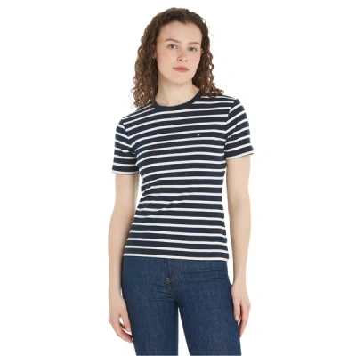 Tommy Hilfiger Striped Cotton T-shirt In Blue