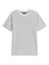 Tommy Hilfiger Ivory And Blue Stripes T-shirt With Logo. In Black
