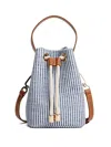 Tommy Hilfiger Striped Drawstring Bucket Bag