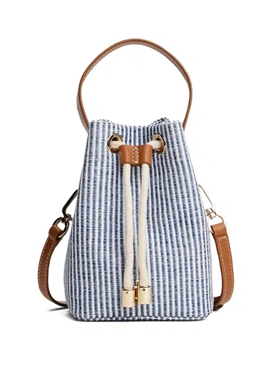Tommy Hilfiger Striped Drawstring Bucket Bag