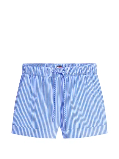 Tommy Hilfiger Striped Drawstring-waist Shorts In Blue