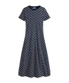 Tommy Hilfiger Striped Flared Midi Dress In Blue