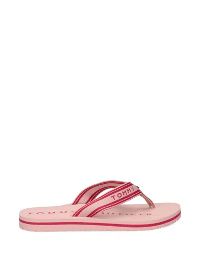 Tommy Hilfiger Striped Flip-flops In Pink