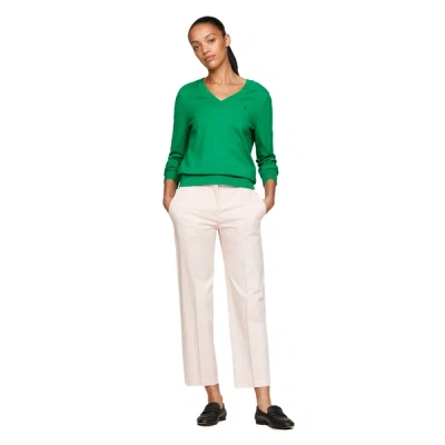 Tommy Hilfiger Striped Jumper In Green