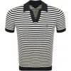Tommy Hilfiger Striped Knit Polo Navy In Black