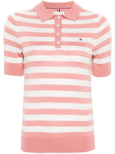 TOMMY HILFIGER STRIPED KNITTED POLO SHIRT