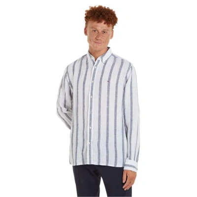 Tommy Hilfiger Striped Linen Shirt In White