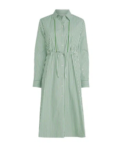 Tommy Hilfiger Striped Mid-length Shirt Dress In Green