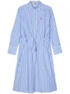 Tommy Hilfiger Md Blouson Ls Midi Shirt Dress In Blue