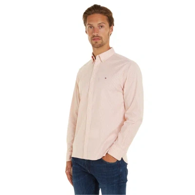 Tommy Hilfiger Striped Organic Cotton Shirt In Pink