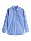 Tommy Hilfiger Striped-pattern Poplin Shirt In Blue