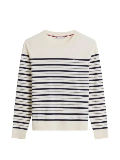 Tommy Hilfiger Striped-pattern Sweater In Neutral