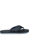 Tommy Hilfiger Striped Perforated Flip-flops In Blue