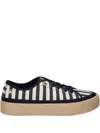 Tommy Hilfiger Striped Platform Sneakers In Black