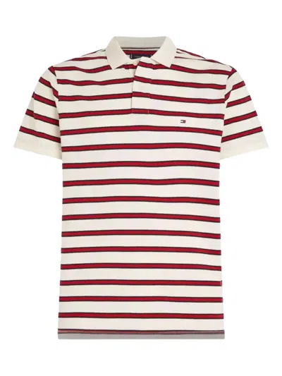 Tommy Hilfiger Striped Polo Shirt In White