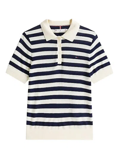 Tommy Hilfiger Polo Striped Short Sleeves In Neutral