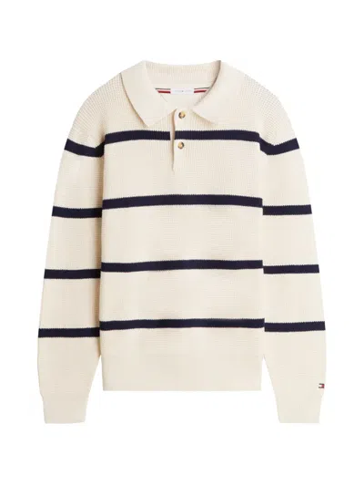 Tommy Hilfiger Striped Polo Shirt In Neutral