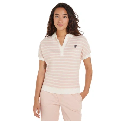 Tommy Hilfiger Striped Polo Shirt In Pink