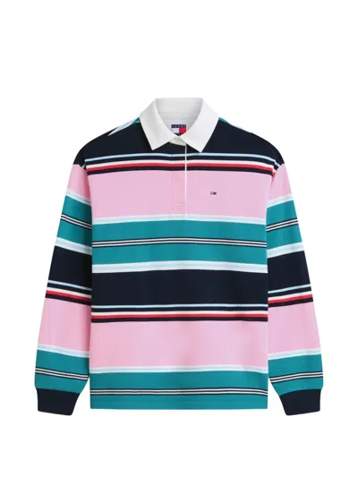 Tommy Hilfiger Striped Polo Shirt In Red