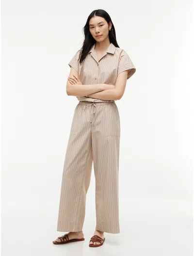 Tommy Hilfiger Striped Poplin Pull In Clayed Pebble