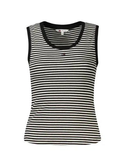 Tommy Hilfiger Striped Ribbed Tank Top In White