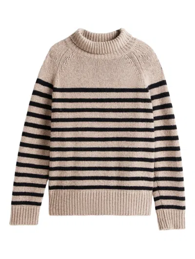 Tommy Hilfiger Striped Roll-neck Sweater In Multi