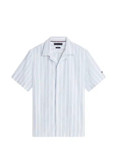 Tommy Hilfiger Striped Short-sleeve Shirt In Blue