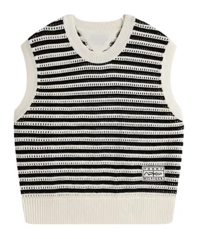 TOMMY HILFIGER STRIPED SLEEVELESS SWEATER