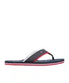 Tommy Hilfiger Striped Slides In Blue