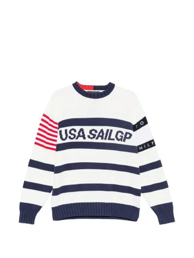 Tommy Hilfiger Striped Sweater In White