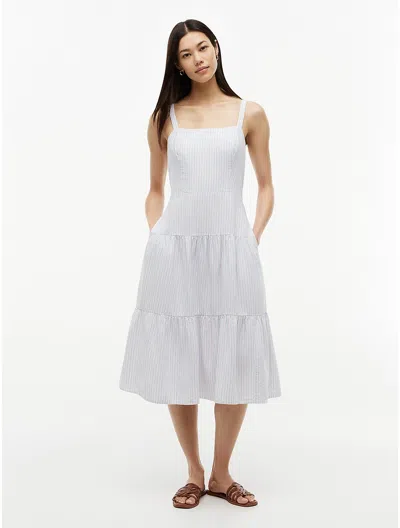 Tommy Hilfiger Striped Tiered Linen In Blue