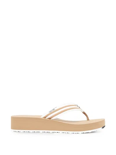 Tommy Hilfiger Stripe-detail Flip-flops In Brown