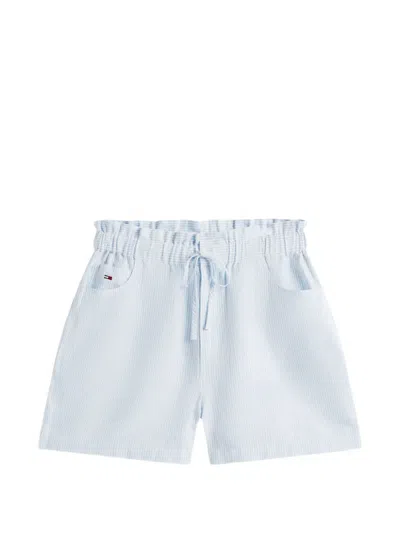 Tommy Hilfiger Striped-pattern Drawstring-fastening Shorts In Blue