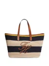 Tommy Hilfiger Stripe-pattern Logo-patch Tote Bag In Multi