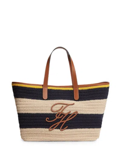 Tommy Hilfiger Stripe-pattern Logo-patch Tote Bag In Multi