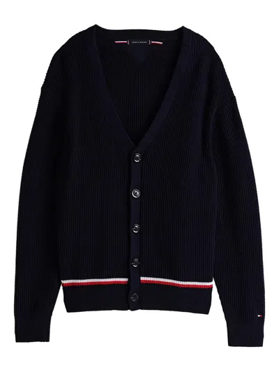 Tommy Hilfiger Structure Global Stripe Cardigan Clothing In Blue